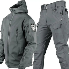 High Quality Men's Two Piece Set Thick Soft Shell Military Tactical Tracksuits Waterproof Windproof Quick Dry Outdoor