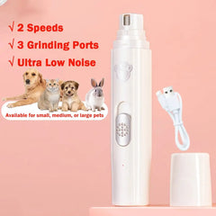 High Quality 2-Speed Electric Rechargeable Pet Nail Clipper, Grinder, and Trimmer Set | Painless Grooming for Dogs and Cats