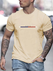 Fashion Stylish Men's 100% Cotton Paris Short Sleeve T-shirts Tees