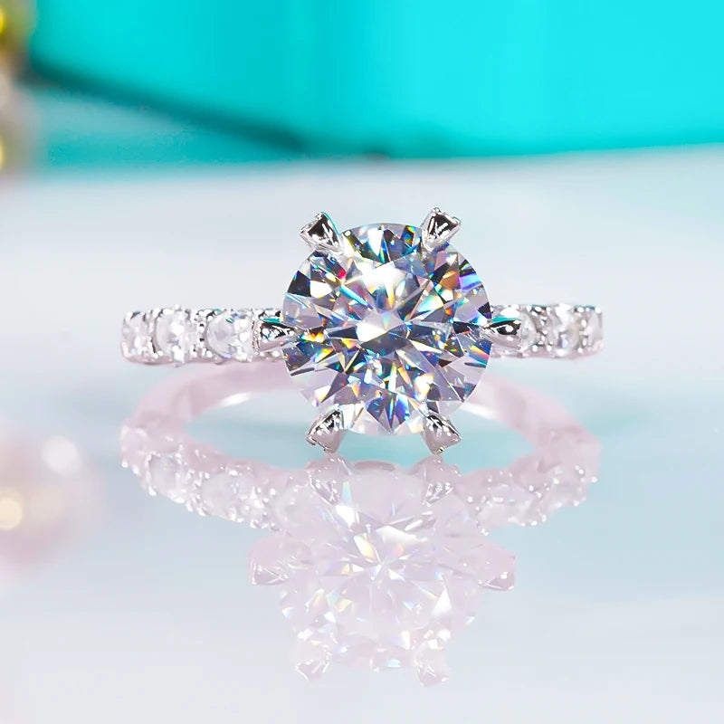 Gorgeous 3CT VVS1/D Moissanite Bridal Ring | GRA Certificate
