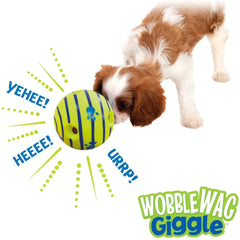 Wobble Wag Giggle Glow Ball Interactive Dog Toy: Fun Giggle Sounds When Rolled or Shaken
