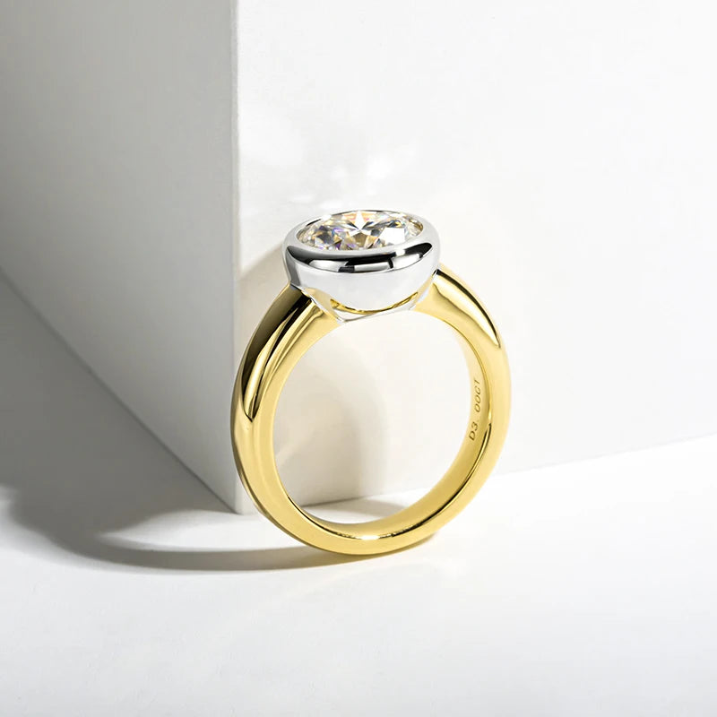Unique Sparkling 3CT VVS1/D Moissanite Engagement Ring | GRA Certificate