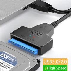 High-Speed SATA to USB 3.0/2.0 Cable Adapter for 2.5-Inch HDD SSD Drives