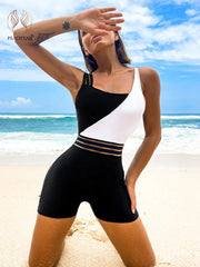 Gorgeous One Piece Push Up Patchwork Bathing Suit High waist Beachwear Swimwear