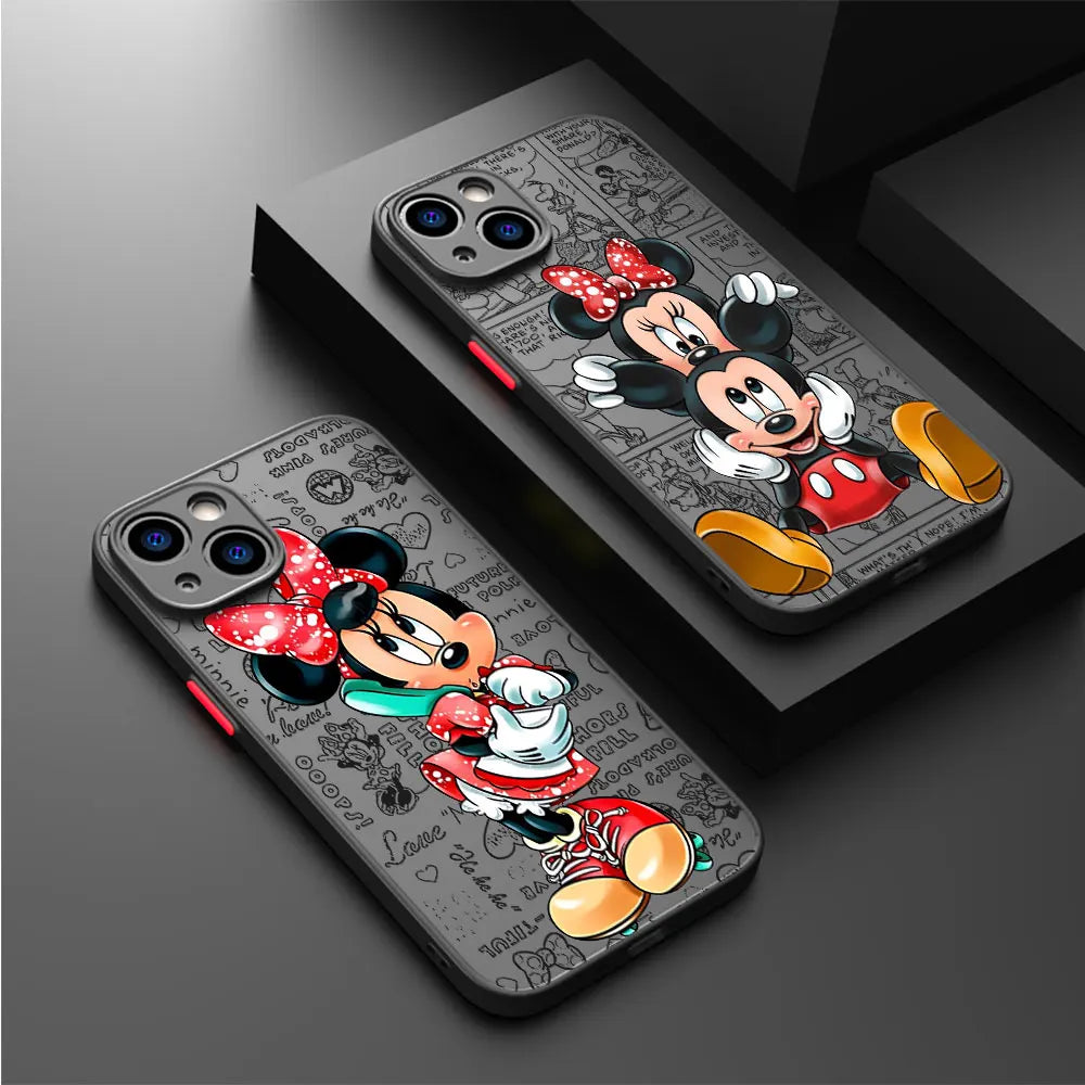 Durable High Quality Cute Disney Mickey Minnie Phone Case for All iPhone