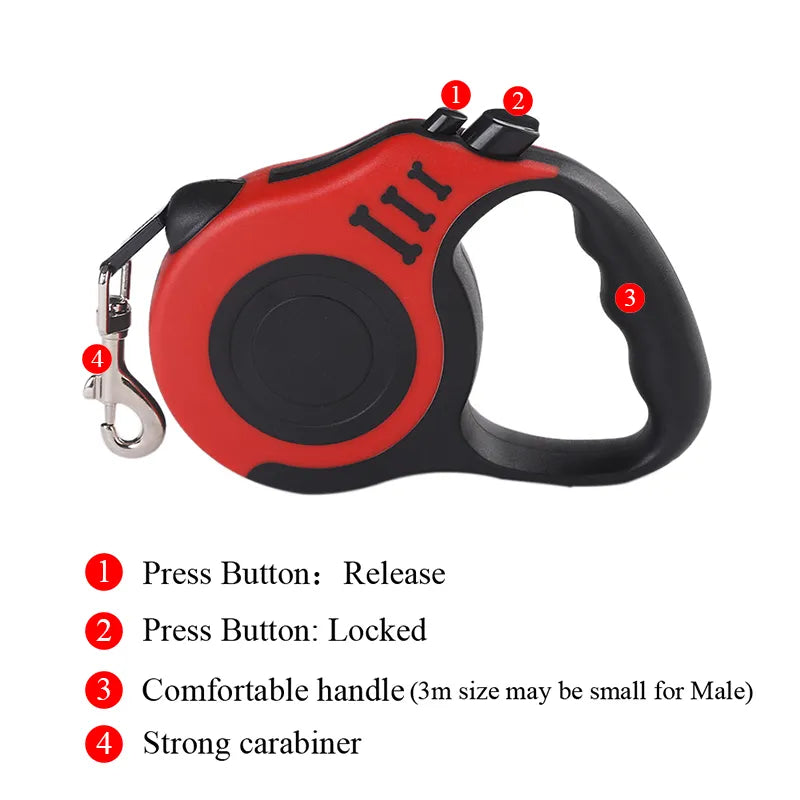 Durable High Quality Automatic Retractable Pet Leashes 3m 5m