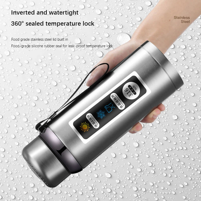 Durable and High Quality 316 Stainless Steel Thermos Water Bottle | LED Temperature Display | Vacuum Flask With Tea Separation Filter