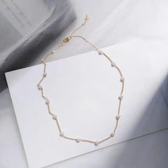 Trendy Fashion Elegant Women's Neck Chain Pearl Choker Necklace