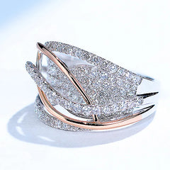 Brilliant Sparkling CZ Two Tones Ring for Women