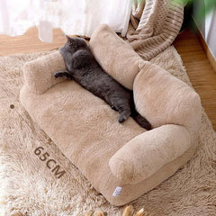 Luxury Plush Cat Bed Sofa: Anti-Slip Moisture-Proof Pet Bed for Small to Medium Dogs and Cats