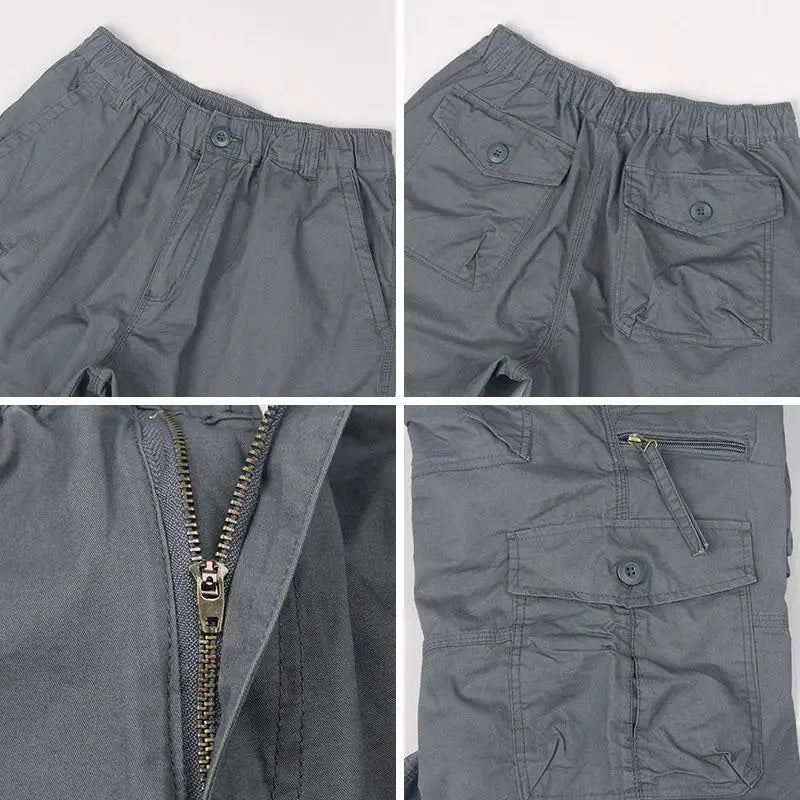 High Quality Trendy Stylist Men's Casual 100% Cotton Elastic Waist Cargo Pants