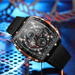 CURREN Top Luxury Men's Watches Square Quartz Waterproof Luminous Chronograph Watch