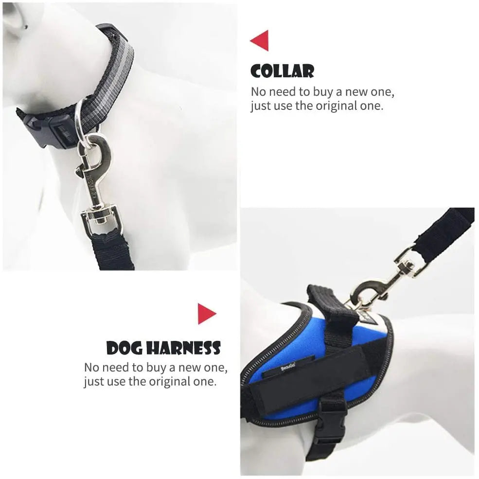 Durable Adjustable Pet Car Seat Belt with Stainless Steel Hardware | Safety Harness for Dogs and Cats"