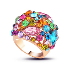 Luxury Colorful Brilliance Multicolor Crystal Ring