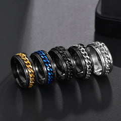 Exquisite High-Quality Stainless Steel Rotatable Spinner Chain Rings