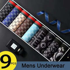 Luxury Sexy Men's 9pcs Breathable Underwear Boxers