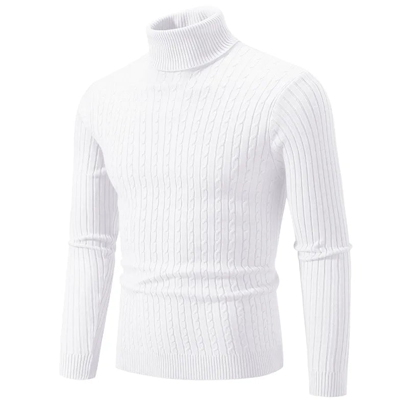 High Quality Luxury Trendy Men's Casual Cashmere Woolen Knitted High Neck Turtleneck Sweaters