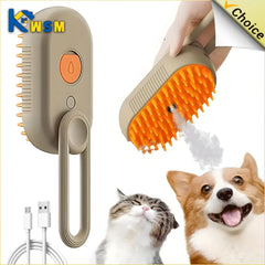 3-1 Electric Steamy Spray Massage Pet Grooming Hair Brush