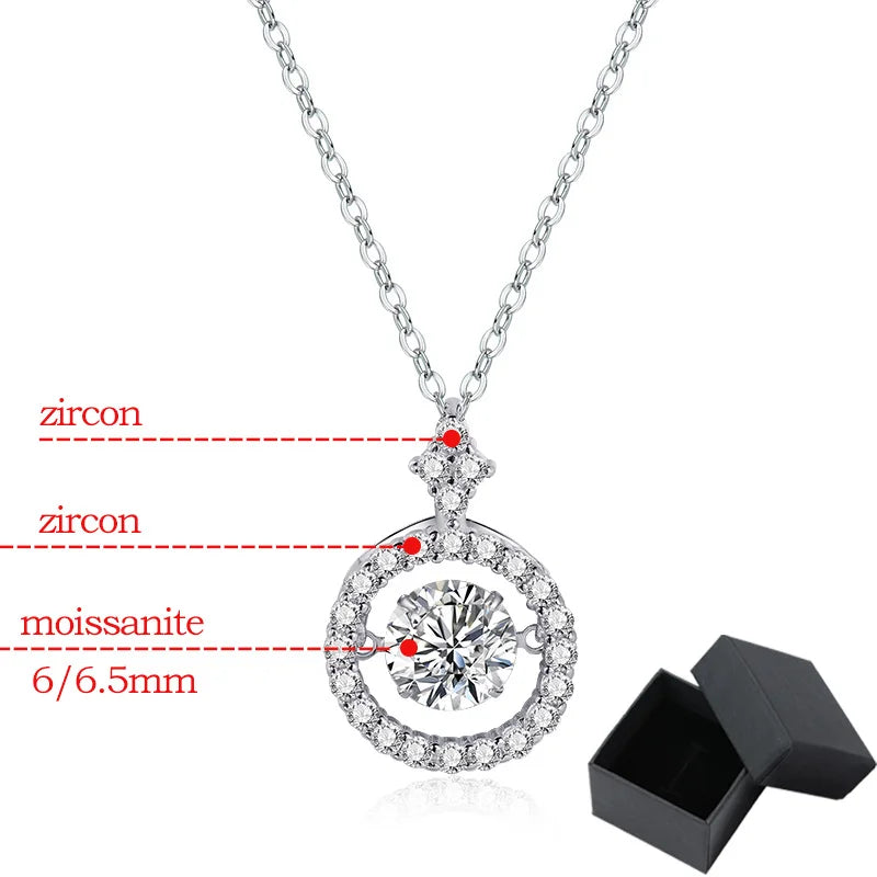 Elegant Brilliant 1CT VVS1/D Moissanite Necklace | GRA Certificate