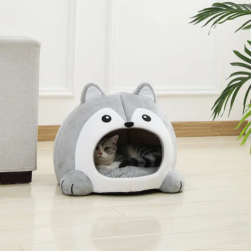 High-Quality Very Soft Plush Cat Bed Cozy Pet Basket for Cats and Small Dogs