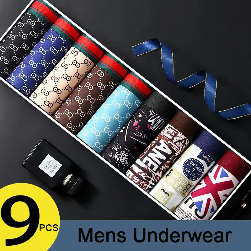 Luxury Sexy Men's 9pcs Breathable Underwear Boxers