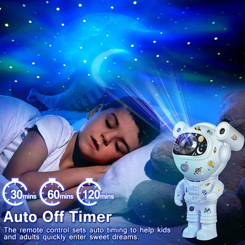 Kids Star DIY Projector Night Light - Astronaut Nebula Galaxy Lighting for Children | Remote Control, 360 Adjustable Design, Educational LED Lamp