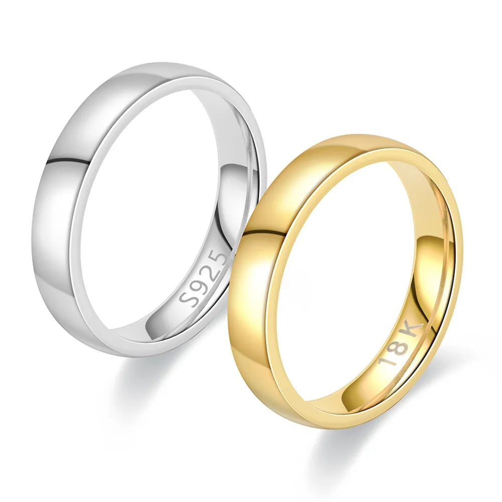 Exquisite 18K Gold Plated & S925 Silver Wedding Ring for Women and Men