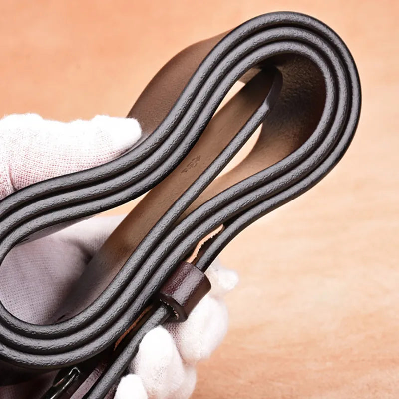 Luxury High Quality Belt for Men Genuine Leather Metal Pin Buckle Famous Brand Designer Waist Belts