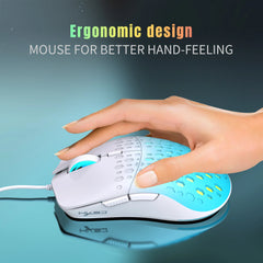 Ergonomic Wired Gaming Mouse RGB Adjustable 3600 DPI Macro Programmable Mice for PUBG