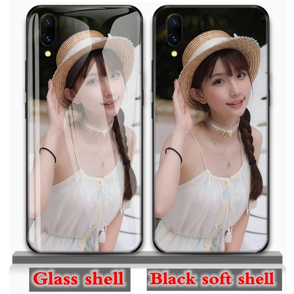 Exquisite Personalized  Picture Name Photo Glass Phone Case for IPhone|Anti Fingerprint Dustproof Water Resistant
