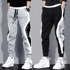 Men's Wide Loose Casual Sports Elastic Rope Breathable Tie-foot Sweatpants Trousers