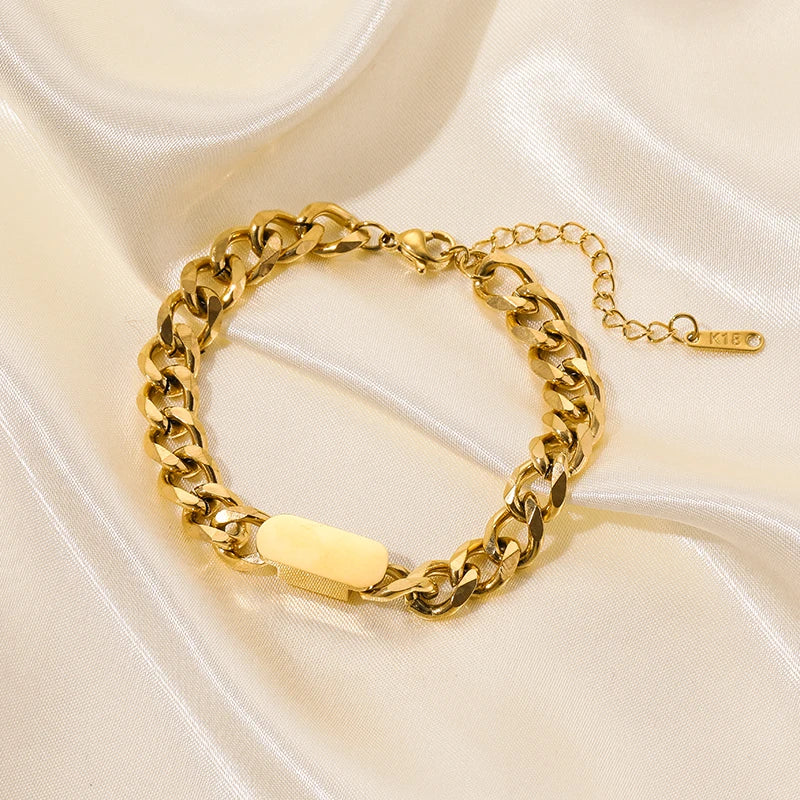 Luxury 316L Stainless Steel Gold Color Bracelet for Women