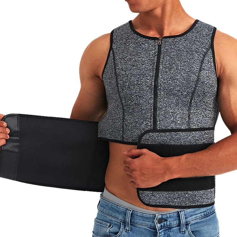 Men Body Shaper Waist Trainer Sauna Suit Sweat Vest Slimming Underwear Weight Loss Shirt Fat Burner Workout Tank Tops
