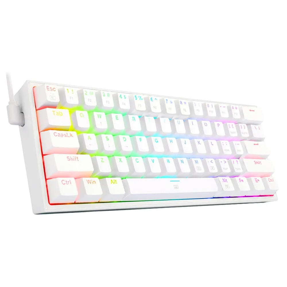 Redragon K617 Fizz 60% Wired RGB Gaming Keyboard Red Switch 61 Key Gamer for Computer PC Laptop Detachable Cable