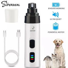 BOUSSAC Painless USB Charging Dog Nail Grinders & Clippers | Ultra-Quiet, Iron Construction