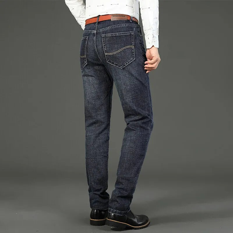 High Quality Business Men's Casual Slim Fit Straight Stretch Denim Jeans