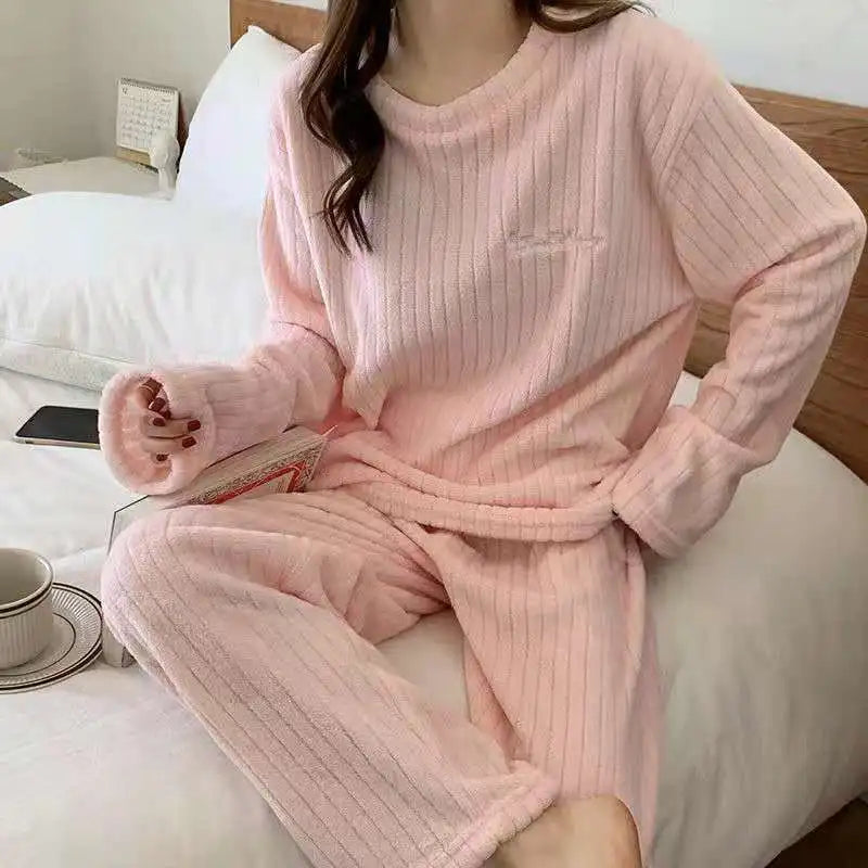 Women's Casual Thicken Velvet Soft 2 Piece Sets Pajama Sets for Cozy Comfort