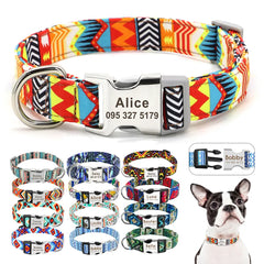 Adjustable Personalized Dogs Cat ID Collars With Engraved Name Buckle Anti-lost for Small Medium Large Dogs