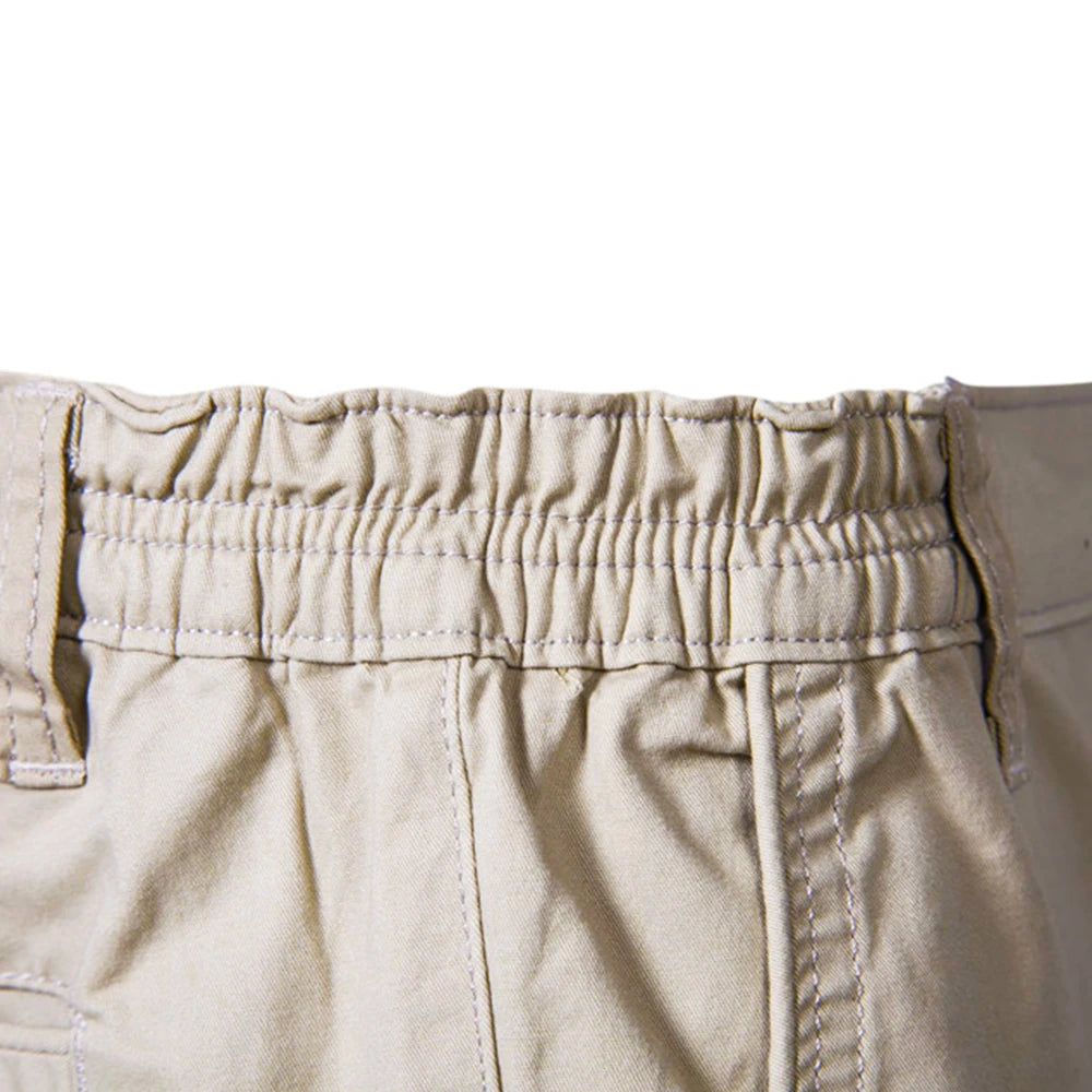 High Quality Men's 100% Cotton Casual Business Social Elastic Waist Shorts
