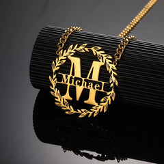 Exquisite Stainless Steel Personalized Cuban Chain Big First Letter Name Necklaces