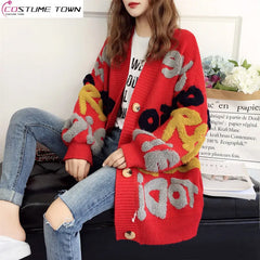Gorgeous Women's Vintage Knitted Warm Loose Sweater Cardigan Korean Fashion