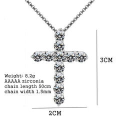 Brilliant 925 Sterling Silver Sparkling Religious Zirconia Pendant Necklace For Women and Men