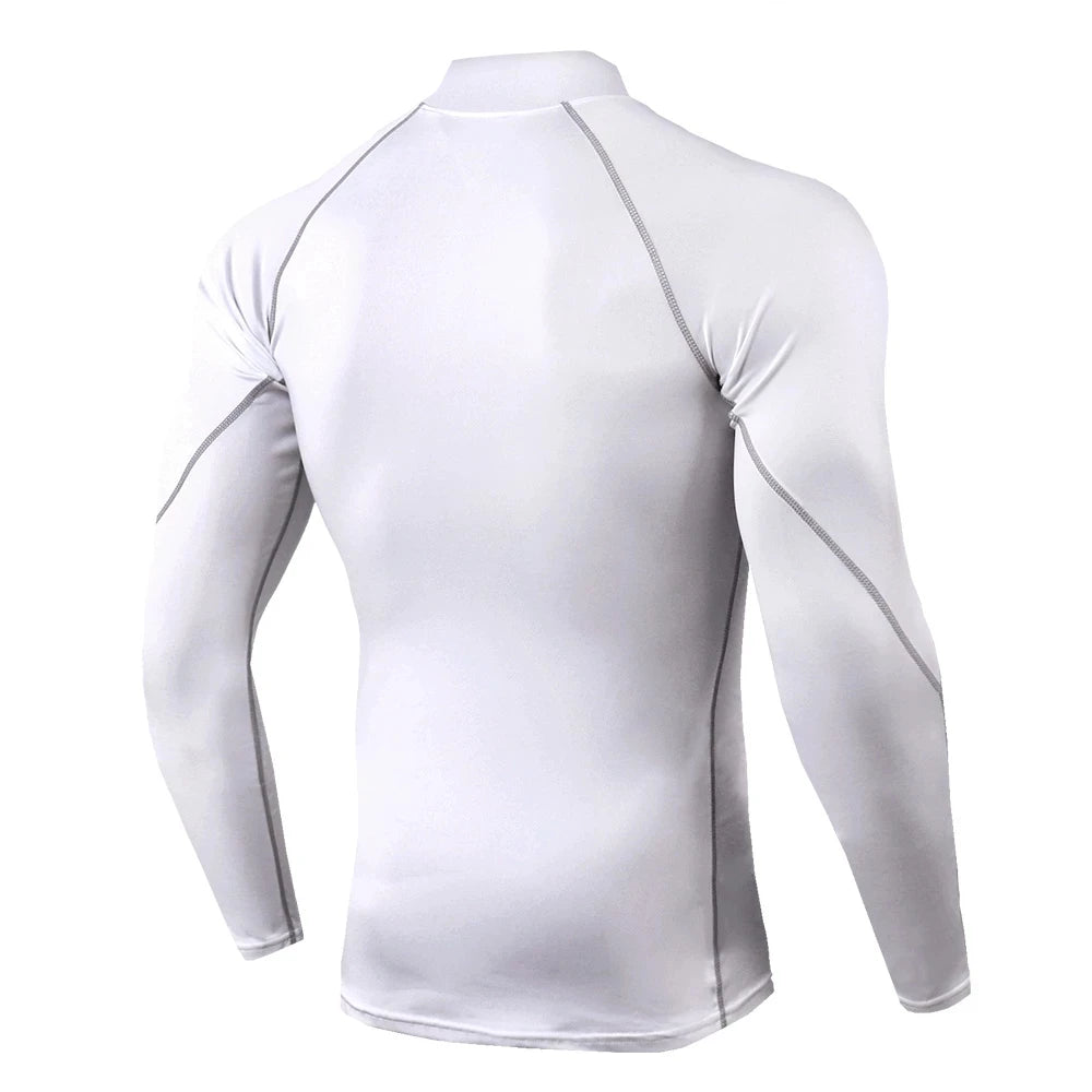 Men High Performance Bodybuilding Sport T-shirt Quick Dry Breathable Compression Running Shirt Long Sleeve Compression