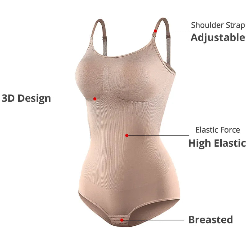 Compression Bodysuit Sculpting Body Shaper for Women Tummy Control Seamless Plus Size Butt Lifting Shaper