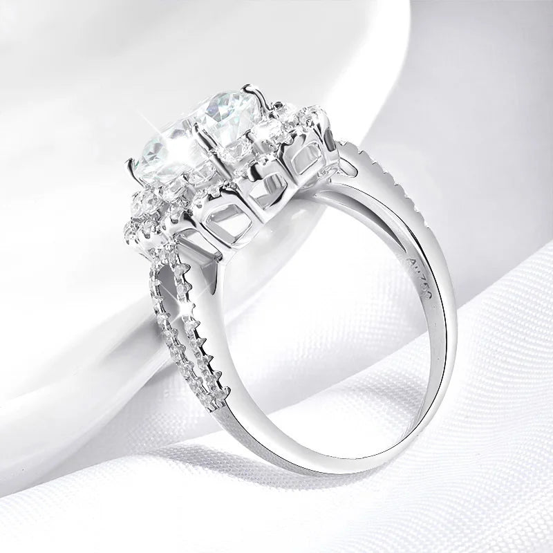 Exquisite Sparkling 3CT VVS1/D Round Brilliant Cut Moissanite Ring for Women | GRA Certificate