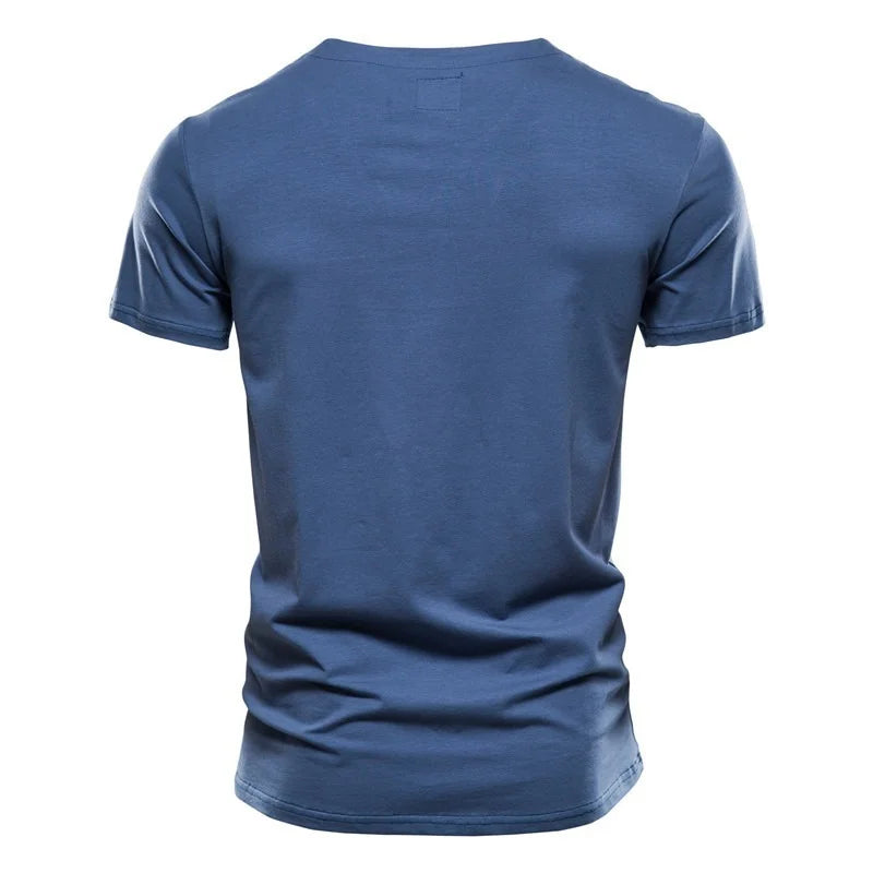 Top Quality Cotton Fashion Design V-neck Casual Classic Men T-Shirt