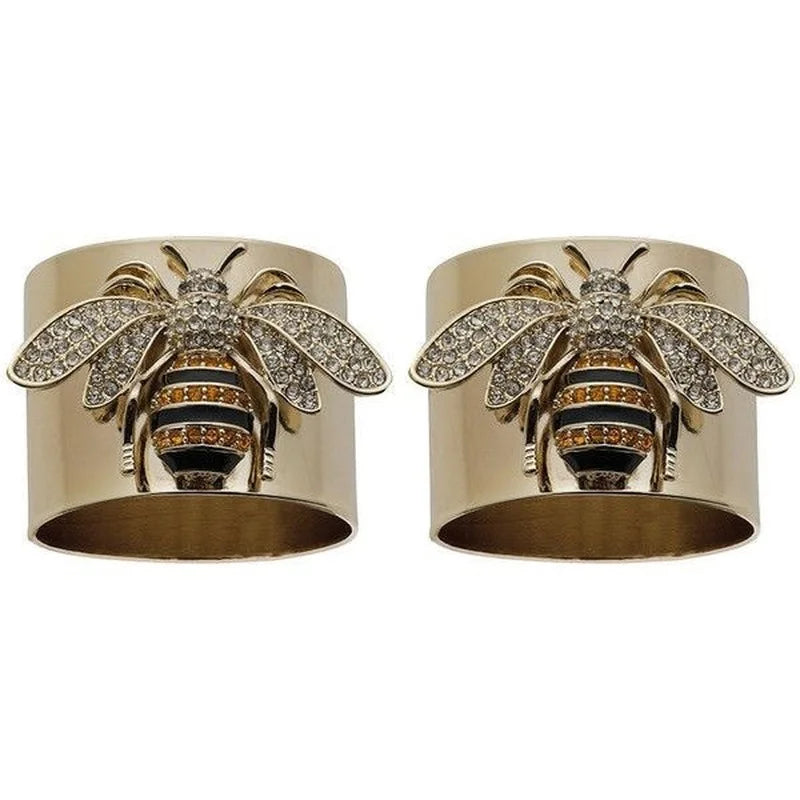 Exquisite Luxury Gold Colors Carved Bee Inlaid White Stone Ring for Women and Men
