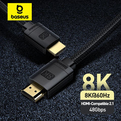 Baseus HDMI-Compatible Cable for Xiaomi Mi Box - 48Gbps Digital, PS5, PS4, 8K 2.1, 4K 2.0 HDMI Splitter Cables