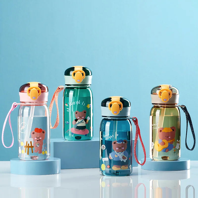 Adorable Cartoon Kids Water Sippy Cup With Straw|Leakproof|400ml