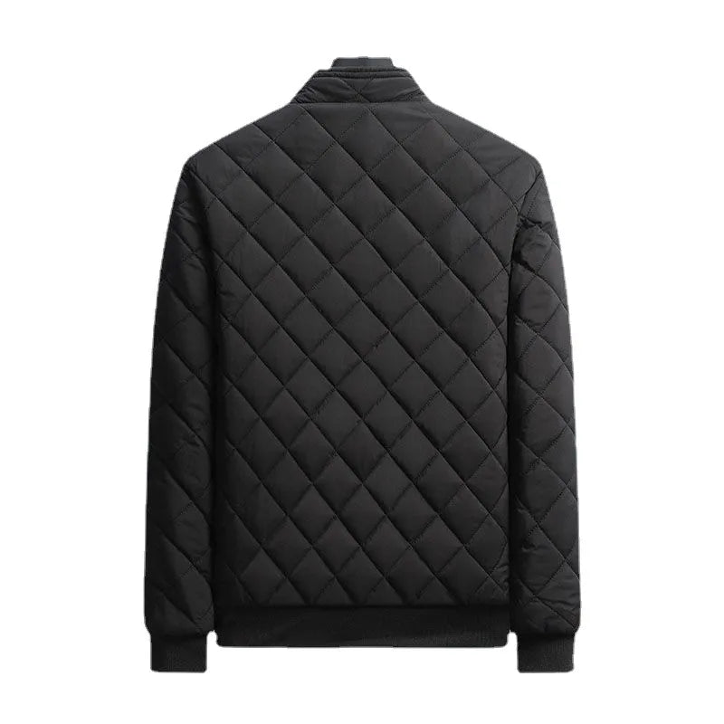 High Quality Men's Causal Fleece Lined Diamond Pattern Bomber Jackets